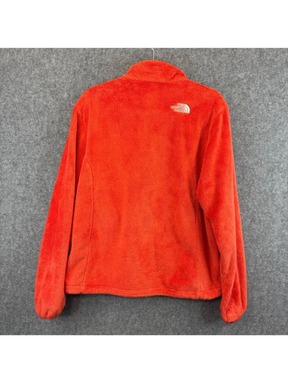 The North Face Osito Womens Size Large Orange Fuzzy Fleece Jacket Full Zip Warm